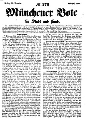 Münchener Bote für Stadt und Land Freitag 20. November 1857