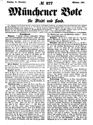 Münchener Bote für Stadt und Land Samstag 21. November 1857