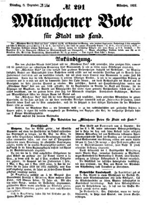 Münchener Bote für Stadt und Land Dienstag 8. Dezember 1857