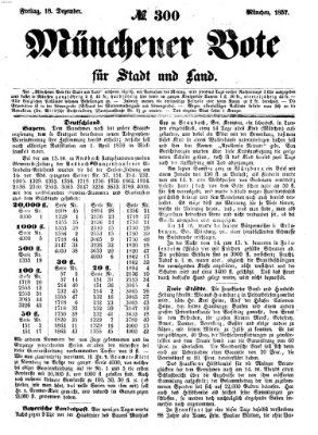 Münchener Bote für Stadt und Land Freitag 18. Dezember 1857