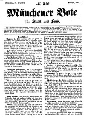 Münchener Bote für Stadt und Land Donnerstag 31. Dezember 1857