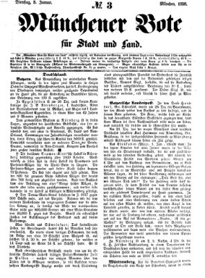 Münchener Bote für Stadt und Land Dienstag 5. Januar 1858