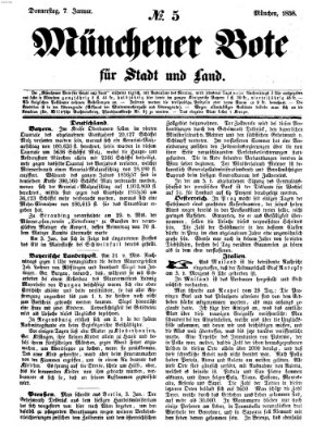 Münchener Bote für Stadt und Land Donnerstag 7. Januar 1858