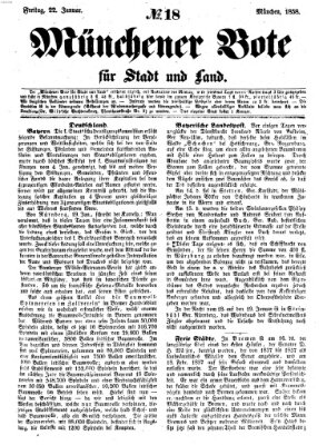 Münchener Bote für Stadt und Land Freitag 22. Januar 1858