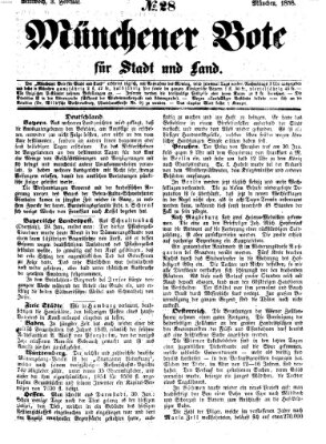 Münchener Bote für Stadt und Land Mittwoch 3. Februar 1858