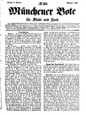 Münchener Bote für Stadt und Land Freitag 5. Februar 1858