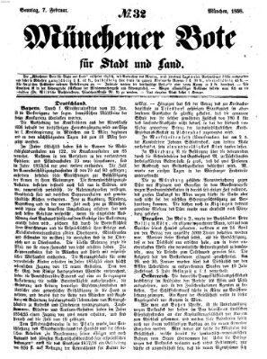 Münchener Bote für Stadt und Land Sonntag 7. Februar 1858