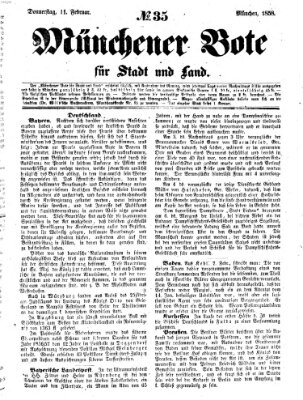 Münchener Bote für Stadt und Land Donnerstag 11. Februar 1858