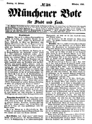 Münchener Bote für Stadt und Land Sonntag 14. Februar 1858