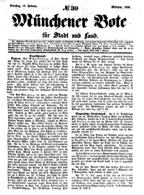 Münchener Bote für Stadt und Land Dienstag 16. Februar 1858