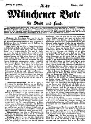 Münchener Bote für Stadt und Land Freitag 19. Februar 1858