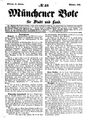 Münchener Bote für Stadt und Land Mittwoch 24. Februar 1858