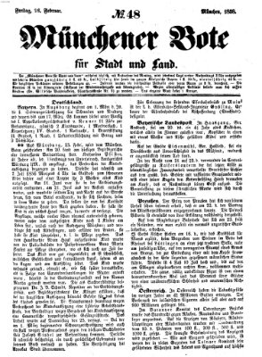 Münchener Bote für Stadt und Land Freitag 26. Februar 1858