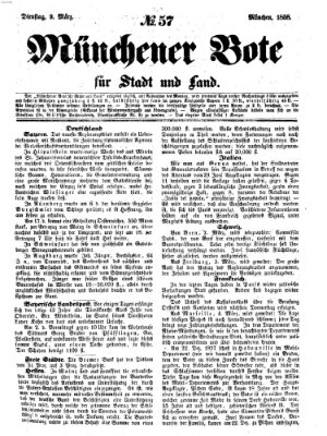 Münchener Bote für Stadt und Land Dienstag 9. März 1858