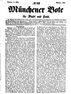 Münchener Bote für Stadt und Land Sonntag 14. März 1858