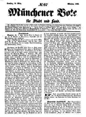 Münchener Bote für Stadt und Land Samstag 20. März 1858