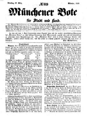 Münchener Bote für Stadt und Land Dienstag 23. März 1858