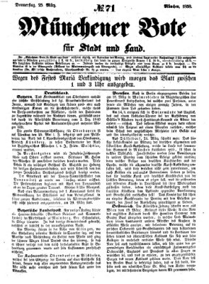 Münchener Bote für Stadt und Land Donnerstag 25. März 1858