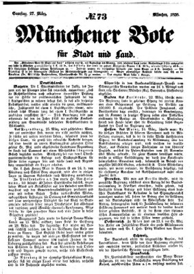 Münchener Bote für Stadt und Land Samstag 27. März 1858