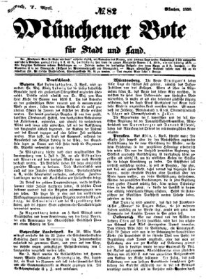 Münchener Bote für Stadt und Land Mittwoch 7. April 1858