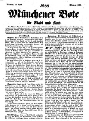 Münchener Bote für Stadt und Land Mittwoch 14. April 1858