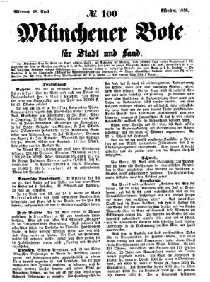 Münchener Bote für Stadt und Land Mittwoch 28. April 1858