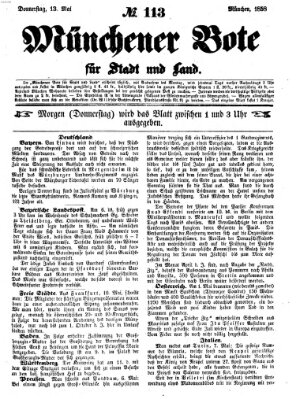 Münchener Bote für Stadt und Land Donnerstag 13. Mai 1858