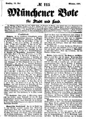 Münchener Bote für Stadt und Land Samstag 15. Mai 1858