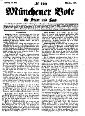 Münchener Bote für Stadt und Land Freitag 21. Mai 1858