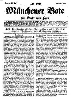 Münchener Bote für Stadt und Land Sonntag 23. Mai 1858