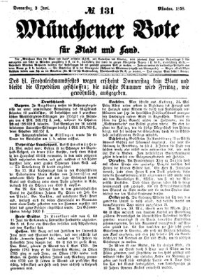 Münchener Bote für Stadt und Land Donnerstag 3. Juni 1858