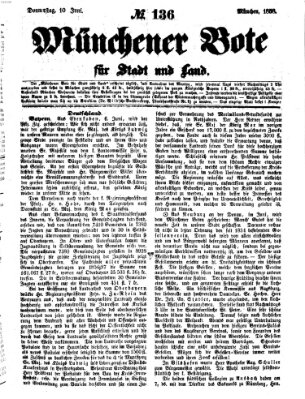 Münchener Bote für Stadt und Land Donnerstag 10. Juni 1858