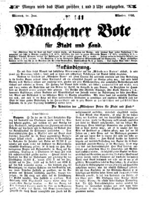 Münchener Bote für Stadt und Land Mittwoch 16. Juni 1858