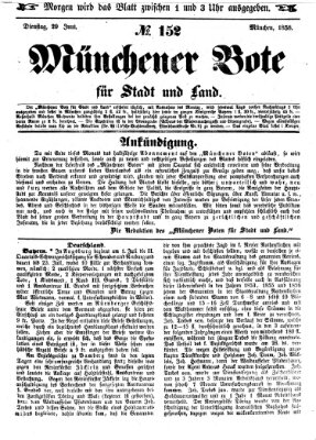 Münchener Bote für Stadt und Land Dienstag 29. Juni 1858