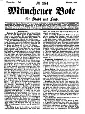 Münchener Bote für Stadt und Land Donnerstag 1. Juli 1858