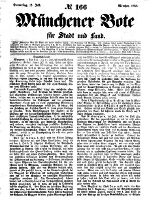 Münchener Bote für Stadt und Land Donnerstag 15. Juli 1858