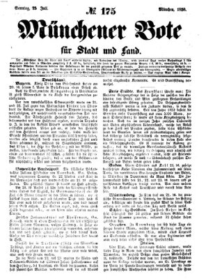 Münchener Bote für Stadt und Land Sonntag 25. Juli 1858