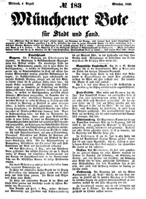 Münchener Bote für Stadt und Land Mittwoch 4. August 1858