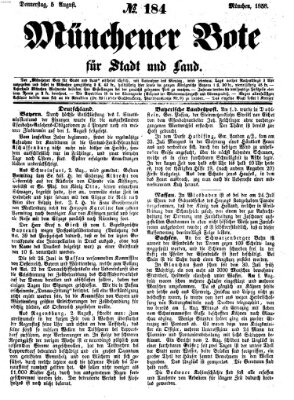 Münchener Bote für Stadt und Land Donnerstag 5. August 1858