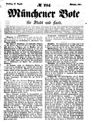 Münchener Bote für Stadt und Land Samstag 28. August 1858