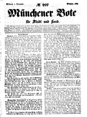 Münchener Bote für Stadt und Land Mittwoch 1. September 1858