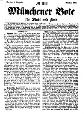 Münchener Bote für Stadt und Land Sonntag 5. September 1858