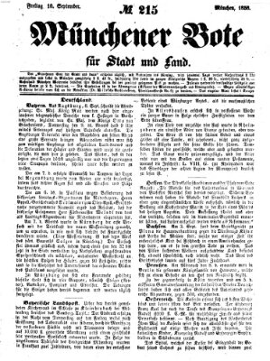 Münchener Bote für Stadt und Land Freitag 10. September 1858