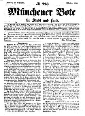 Münchener Bote für Stadt und Land Sonntag 19. September 1858