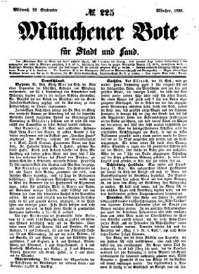 Münchener Bote für Stadt und Land Mittwoch 22. September 1858