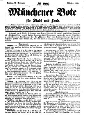 Münchener Bote für Stadt und Land Samstag 25. September 1858