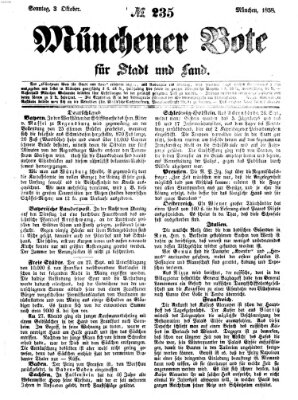 Münchener Bote für Stadt und Land Sonntag 3. Oktober 1858