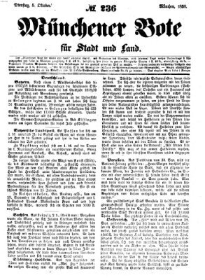 Münchener Bote für Stadt und Land Dienstag 5. Oktober 1858