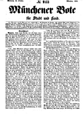 Münchener Bote für Stadt und Land Mittwoch 13. Oktober 1858