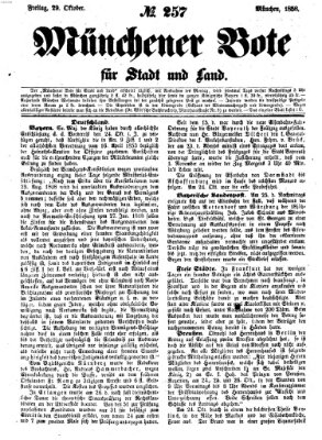 Münchener Bote für Stadt und Land Freitag 29. Oktober 1858